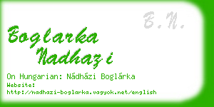 boglarka nadhazi business card